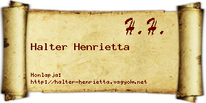 Halter Henrietta névjegykártya