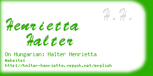 henrietta halter business card